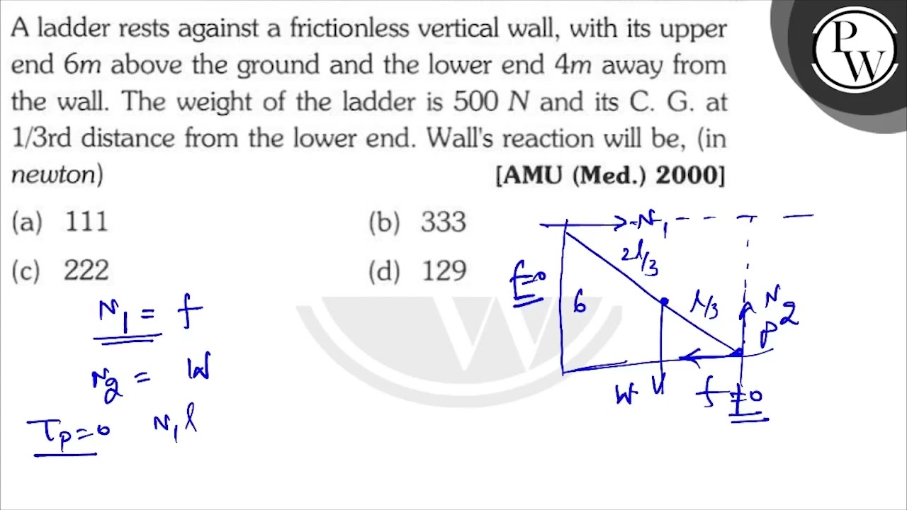 A ladder of length 26m rests against a wall. If it reaches a