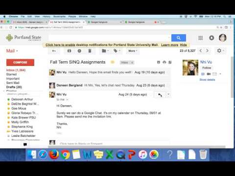 How to set up and send invitation to Google Hangout