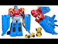 Transformers jumbo jet optimus prime with a onestep bumblebee