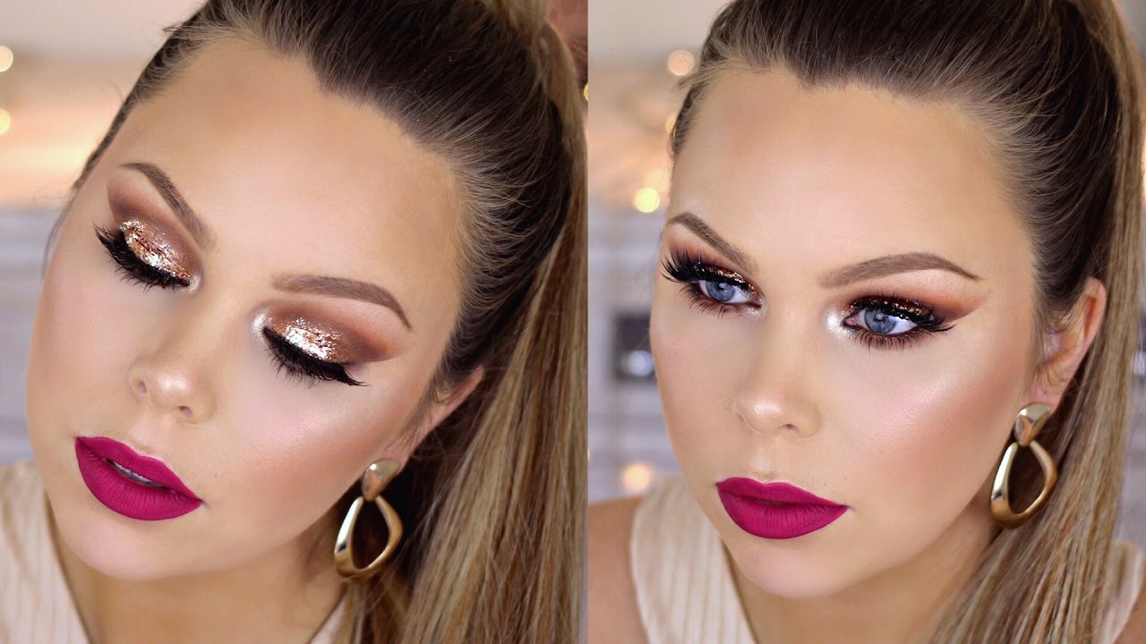New Year's Eve Gold Glitter Makeup Tutorial - Crystal Conte