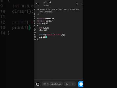 write a program to swap two numbers with third variable || swap two number || c_22
