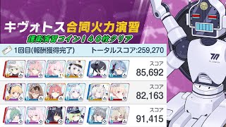 【ブルアカ】合同火力演習 護衛演習 屋内 弾力装甲 コイン１４０枚クリア 2025/11