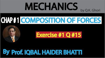 Ch# 2(Composition of Forces |Exercise 1 Question 15 | |Mechanics(Lec 20)