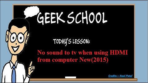 No sound to tv when using HDMI from computer New (2016)