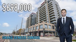 Touring inside Grand Genesis Condos | 1 Bed + den with UNOBSTRUCTED views