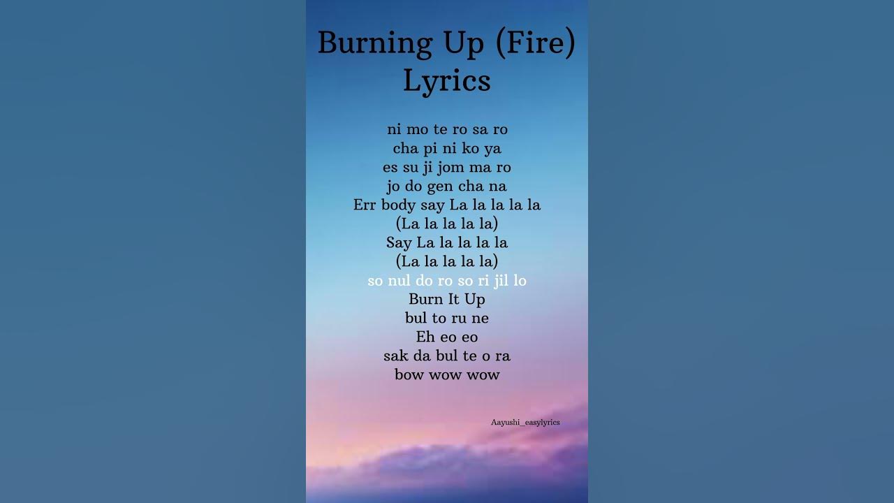 BTS-"Burning Up (Fire)"🔥Lyrics #bts #fire #song #music #shorts