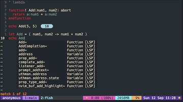 Vimscript Tutorial: Function ( lambda expression )