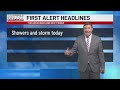 More wet weather today, but not as widespread; Drier Sunday