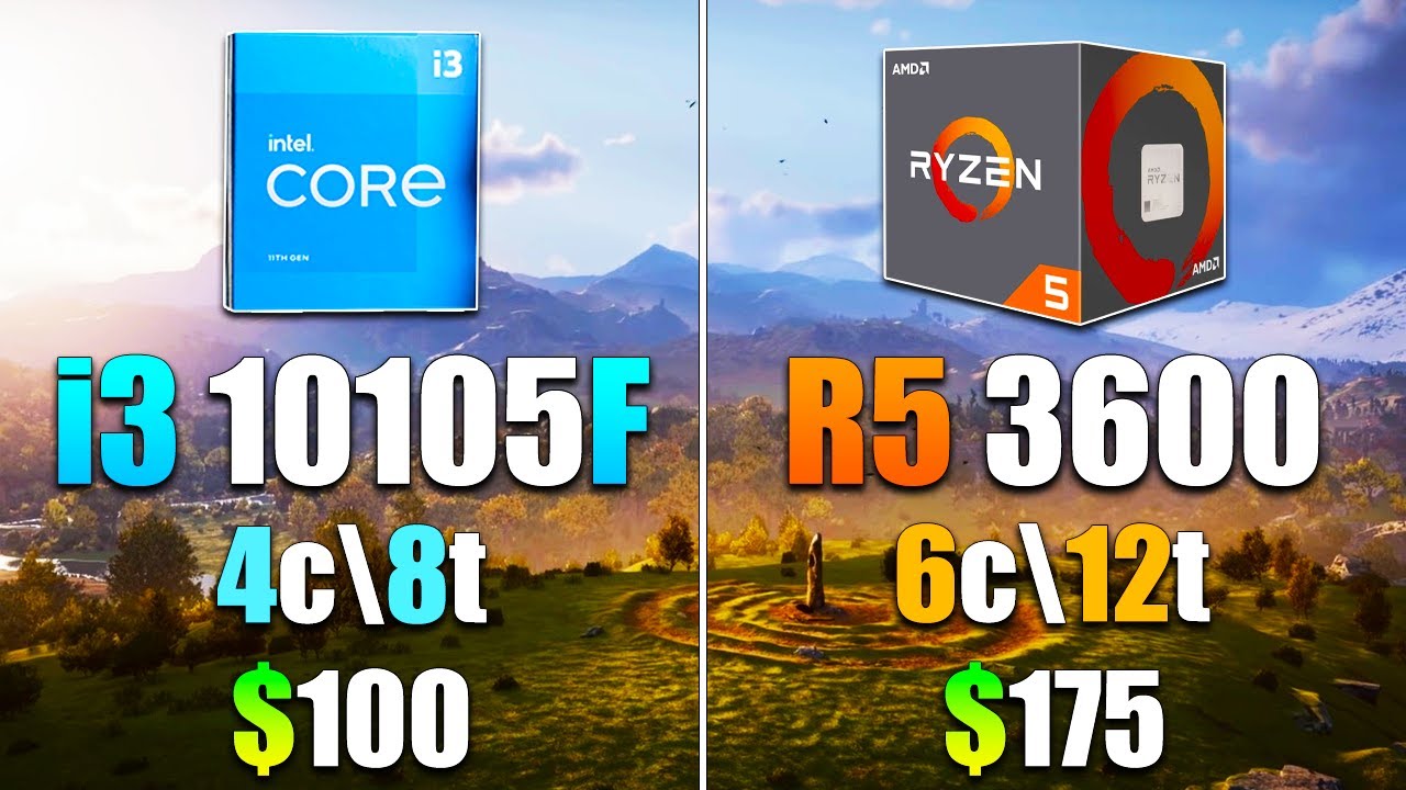 Core i3 10105F vs Ryzen 5 3600 Test in 8 Games - YouTube