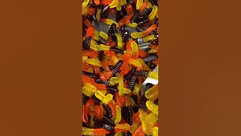 ASMR MINI GUMMY WORMS #asmr #youtubeshorts #trending #viral #foodlover