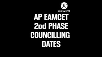 Ap Eamcet 2nd counselling dates