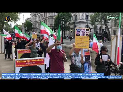 London, June 3, 2023: MEK Supporters Held a Rally in Solidarity With the Iran Revolution.