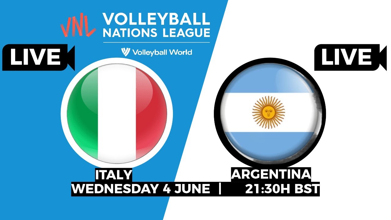 Experience the thrill of VNL 2023 Live watch along ITA - ARG Mens Volleyball