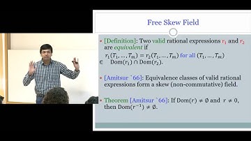 Ankit Garg: A deterministic poly time algorithm for rational identity testing