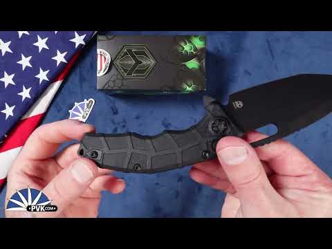 Heretic Knives Martyr Manual, Black Magnacut Tanto Blade, Glass-Packed Polymer Handle, Tactical