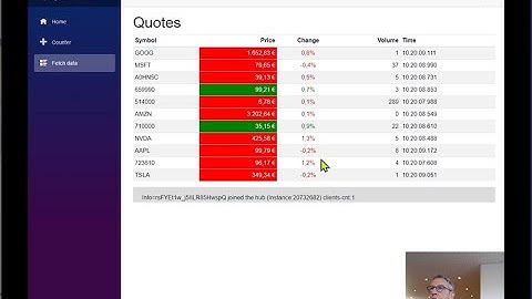 Blazor SignalR Stockquote App/Tutorial