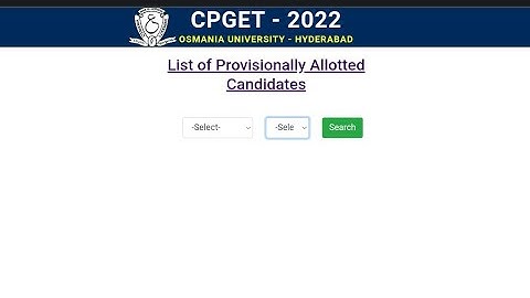 Ts CPGET 2022 Phase-1College wise allotment list ||List of provisionally allotted candidates.