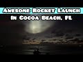Cocoa Beach Night Launch of SpaceX’s Starlink Falcon 9 Rocket Launch and Stage 1 landing