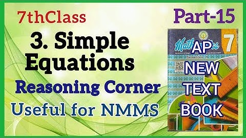 7thClass,Simple Equations,Reasoning Corner,Arthmetic Operation@mathsworldmakessmartintelugu