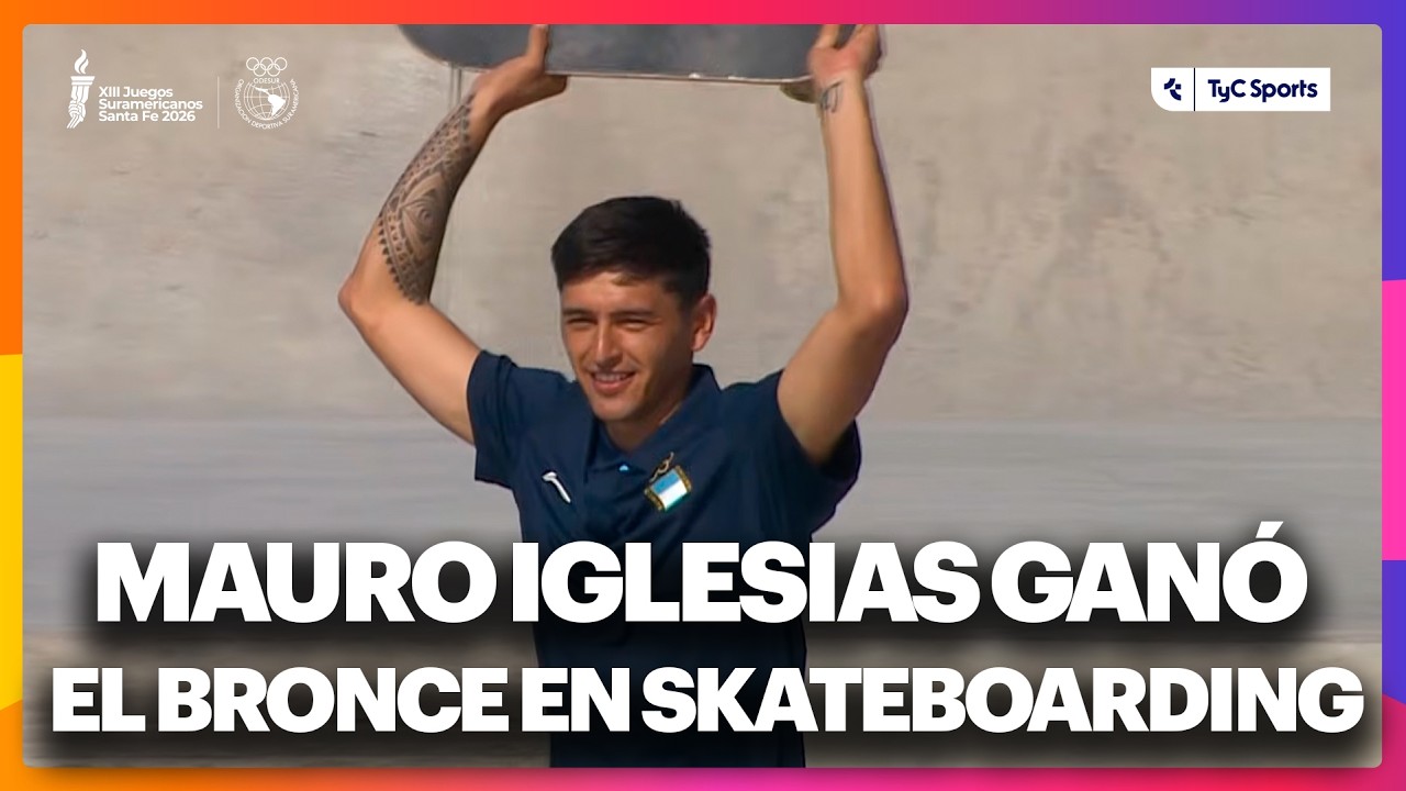 MAURO IGLESIAS SE QUEDÓ con la MEDALLA de BRONCE en el Skateboarding de los Juegos Suramericanos.