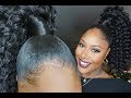 Easy Curly High Extended Drawstring Pony Tutorial "Latin Girl"