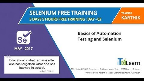 Selenium Free Training Day 2 5 Days 5 Hours Free Training (Basics of Automation Testing and Sel)