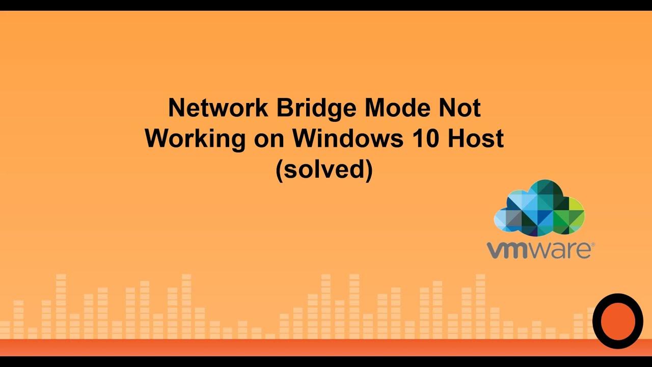VMWare Network Bridge Mode Not Working Windows 10 Host solved YouTube