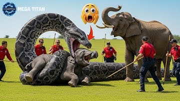 Animal Rescue: Brave Rescue Team Confronts a Giant Python to Save a Baby Elephant 🐘🐍🚨