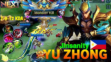 100% IMMORTAL!! Unstoppable Yu Zhong Build Zero Death!! - Build Top 1 Global Yu Zhong ~ MLBB