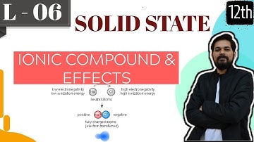 SOLID STATES I CLASS 12 (L6) I JEE I NEET I Some important ionic compounds | Defects