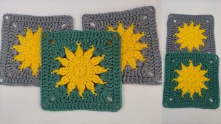 How to Crochet Sun ☀ Granny Square   Easier than you think