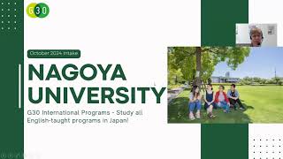 Nagoya University G30 International Program Admissions Webinar