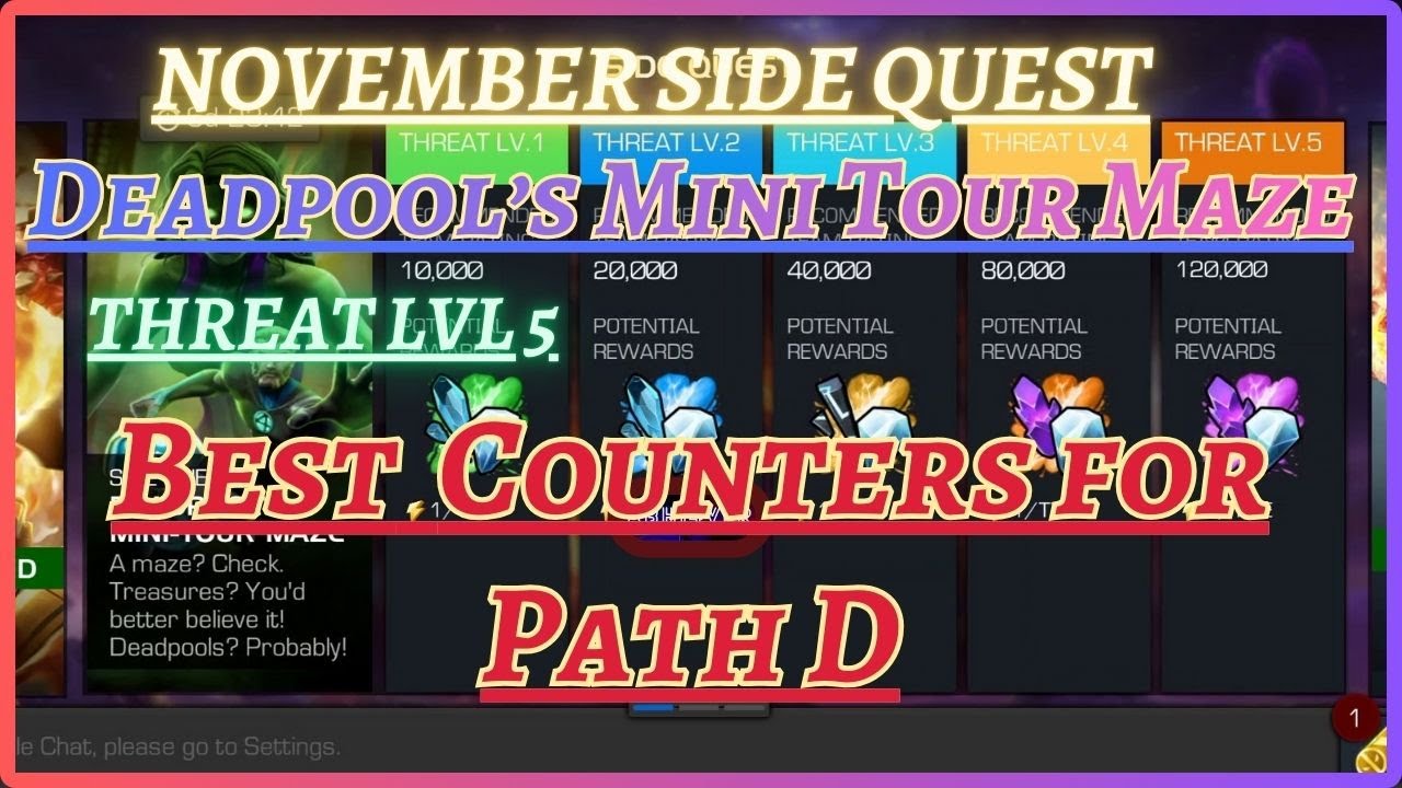 DEADPOOL MINI TOUR MAZE | PATH D | November Side Quest | Itemless | MCOC |