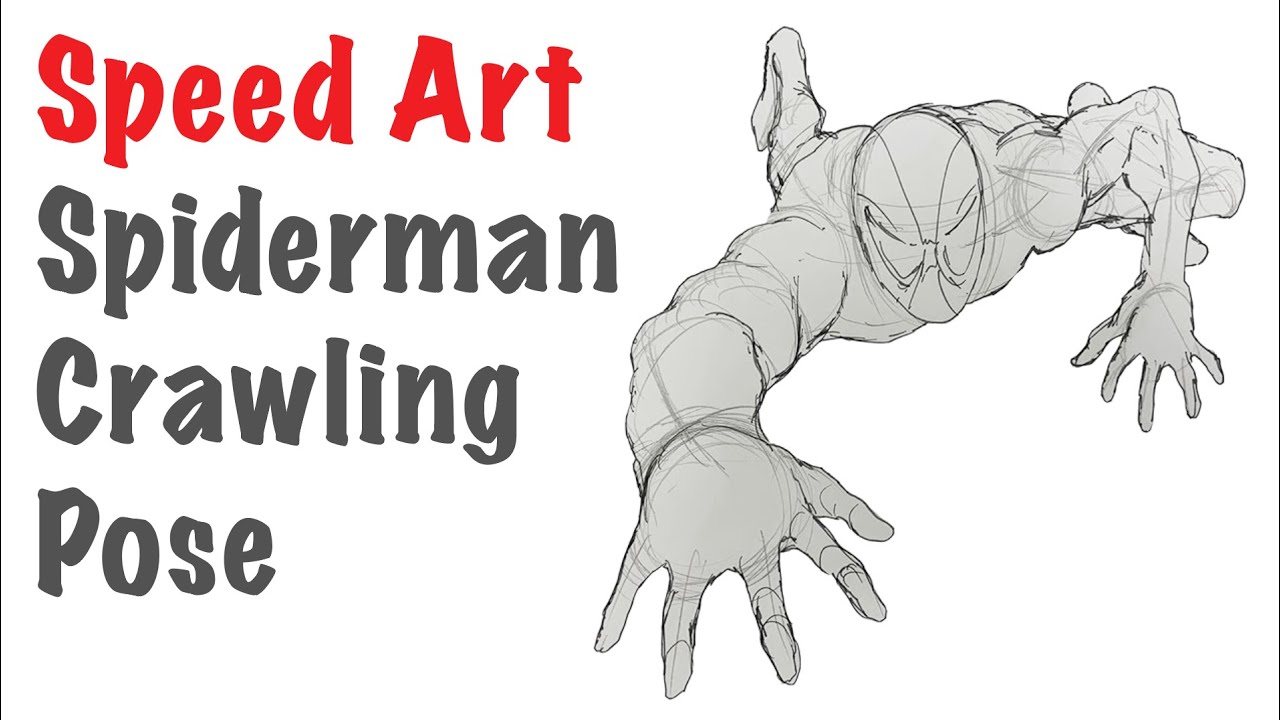 Anatomy pose drawing| Spiderman Pose Drawing - YouTube