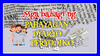 Mga bahagi ng pahayagan dyaryo o peryodiko || parts of newspaper