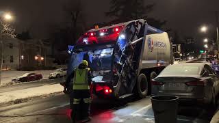 American Disposal Pete vs. Snowy Early Morning Trash