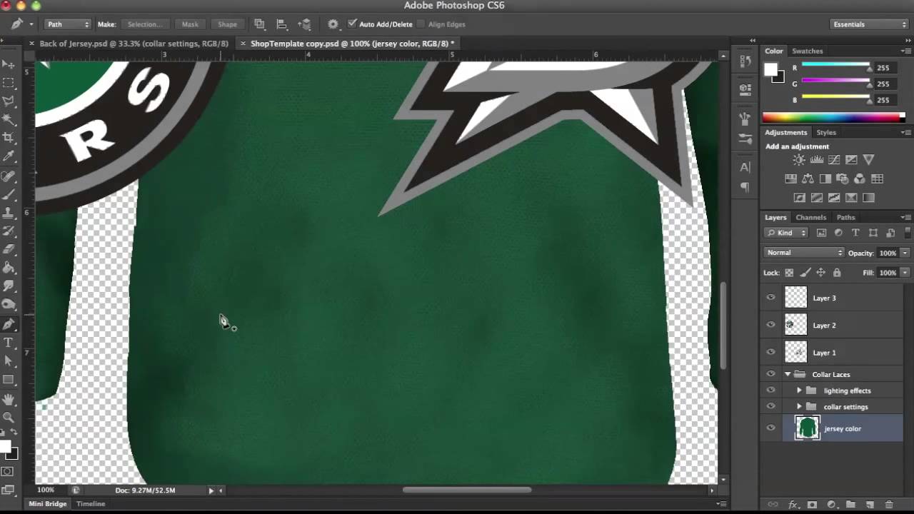 Adidas Adizero Hockey Jersey photoshop template tutorial 