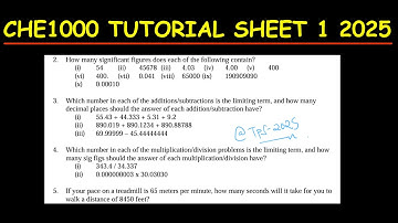 CHE1000 TUTORIAL SHEET 1 2025 SOLVED