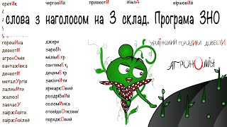 Як запам'ятати слова з наголосом на 3 складі. Програма #ЗНО