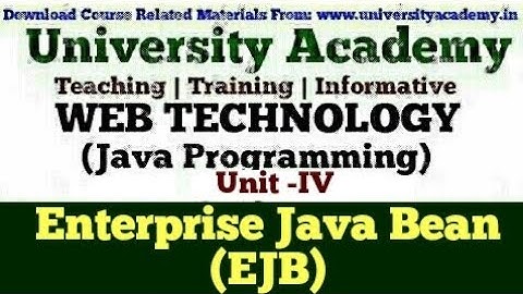 WT49: Enterprise Java Beans| EJB|Types of beans|Stateful Session bean|Stateless Session|Entity bean