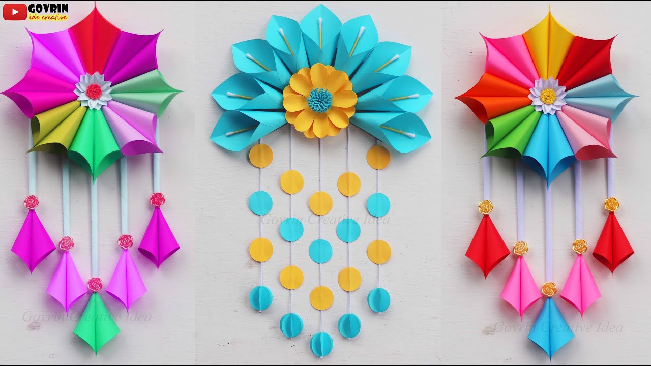 Quick and Easy Wall Hanging Ideas / Flower Home decor DIY / How to make ...