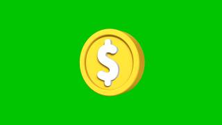 3D Game Coin Rotation Animation Loop | Green Screen | 4K | 60FPS | Free Download