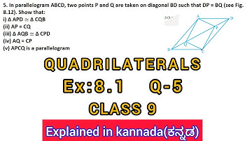 in parallelogram abcd two points p and q are taken on diagonal bd such that dp=bq