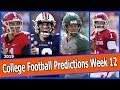 College Football Predictions Week 12 - YouTube