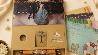 Luxury Wedding Invitation Box with Scroll | Personalized Wedding Card Design | Shantilal & Sons