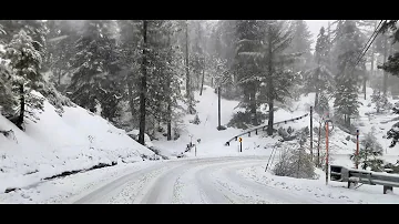 The ❄️SNOW☃️ is coming down in Big Bear, CA. Winter Storm Warning. 2 feet possible. Snowy. 3/30/2024