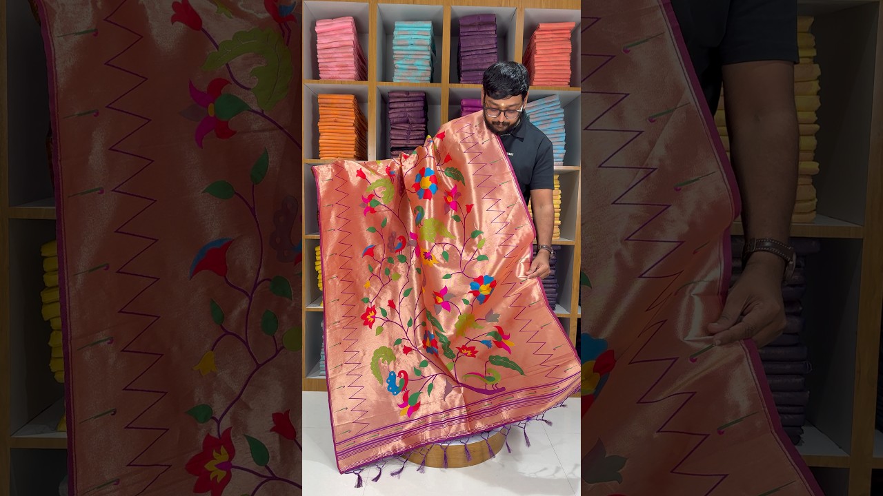 Dupatta - Pure Zari Floral Multicolor Weaving Paithani Dupatta