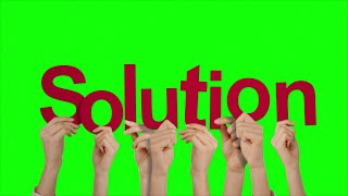 Hands Holding Up Solution Text On Green Screen Background 4K Free To Use