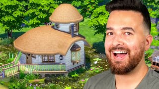 I built a tiny, thatched hut on a pond in The Sims 4 Cottage Living