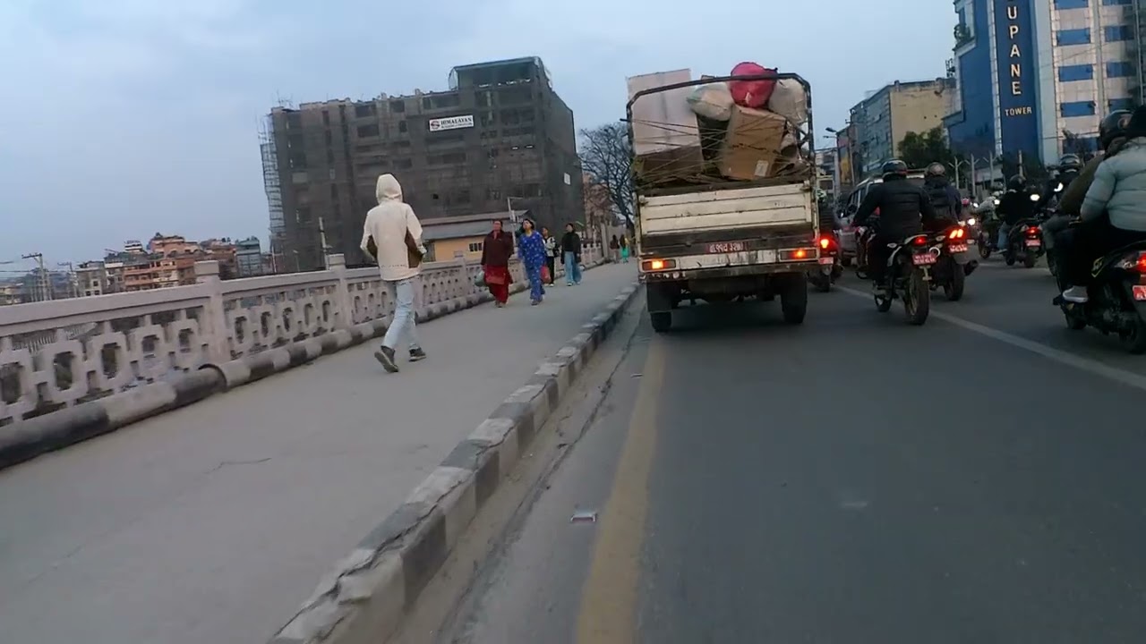 Kathmandu roads on bicycle 4k ASMR video 